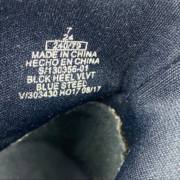 Old Navy Blue Steel Velvet Ankle Boots Size 7 - Picture 14 of 14